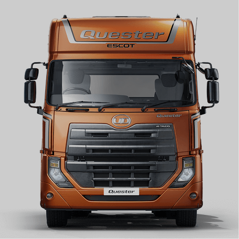 အရွှေ့ရောင်ကြီးမားသောထရပ်ကား မျက်နှာချင်းဆိုင်