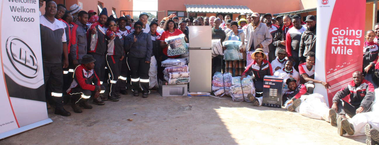 UD Trucks Southern Africa employees volunteering at Boikhutso Old Age Home 