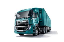 Lori kubwa ya rangi ya buluu kwenye mandharinyuma meupe.