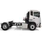 Silver cab chassis truck on white background, side view.